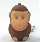 YL-K120 big face monkey LED keychain with sound